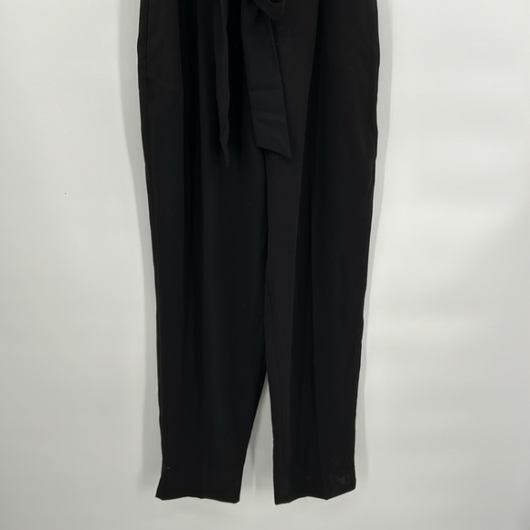 H&M NWT Black Sleeveless V Neck Jumpsuit Women's 4 Tie Waist Business Career - Picture 5 of 9